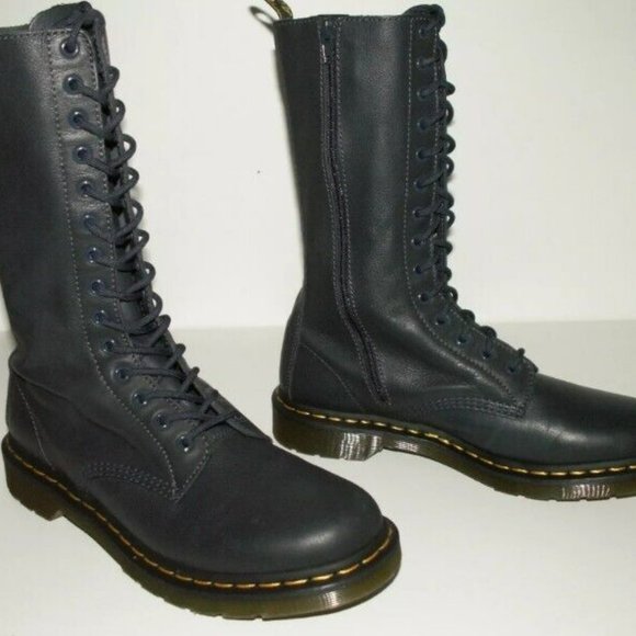 Dr Doc Martens Boots Blue Mid-Calf Zip Ladies US 11 UK 9 EU 43 Used Condition A+ - Picture 8 of 11